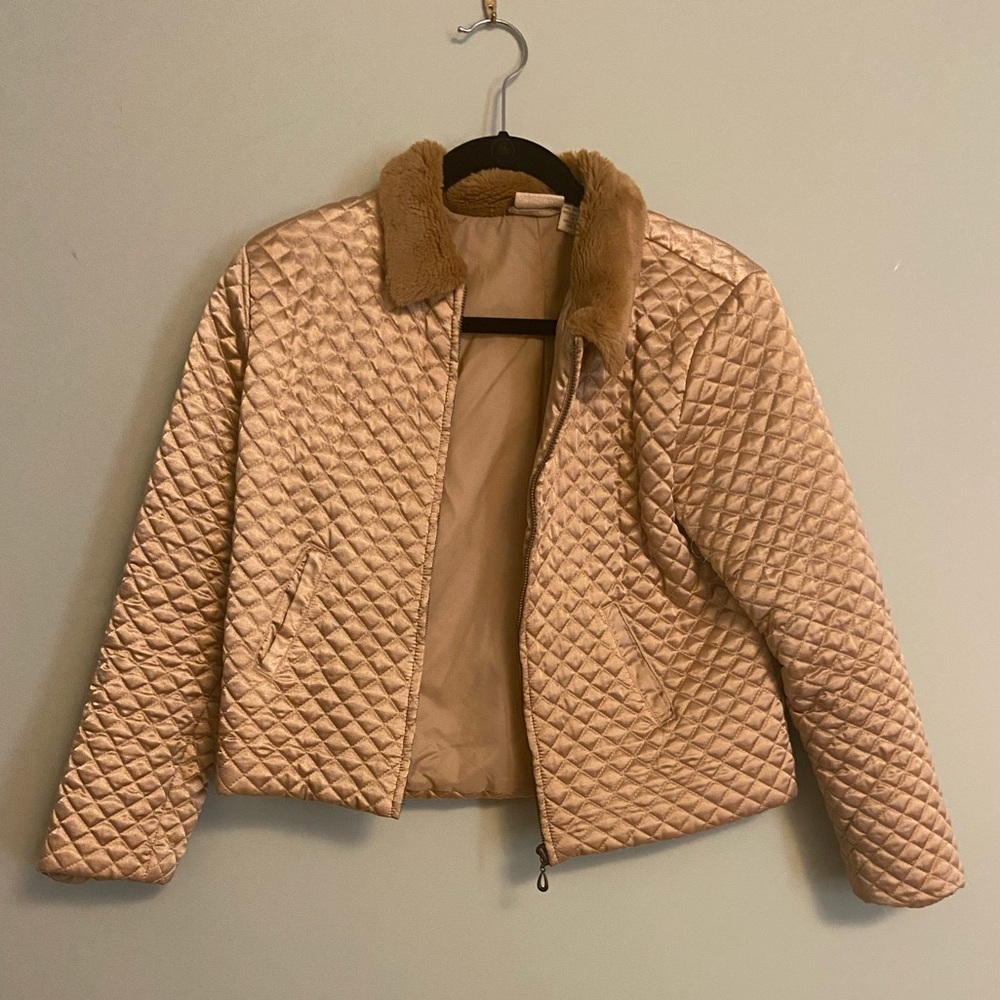 KC PARKER gold quilted bomber jacket